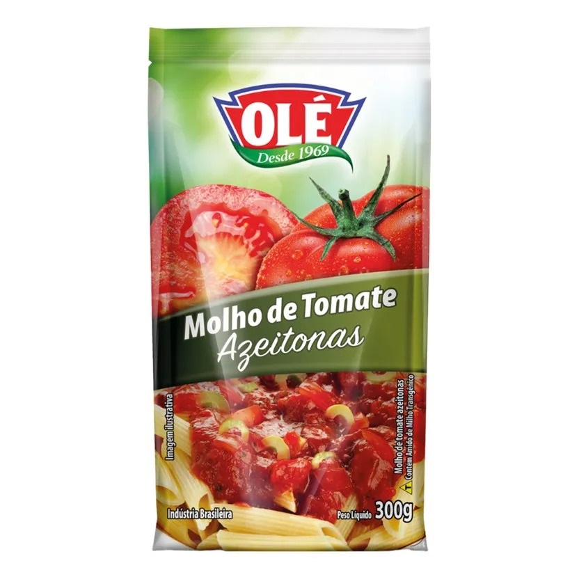 MOLHO TOMATE AZEITONAS SACHE 300G OLÉ