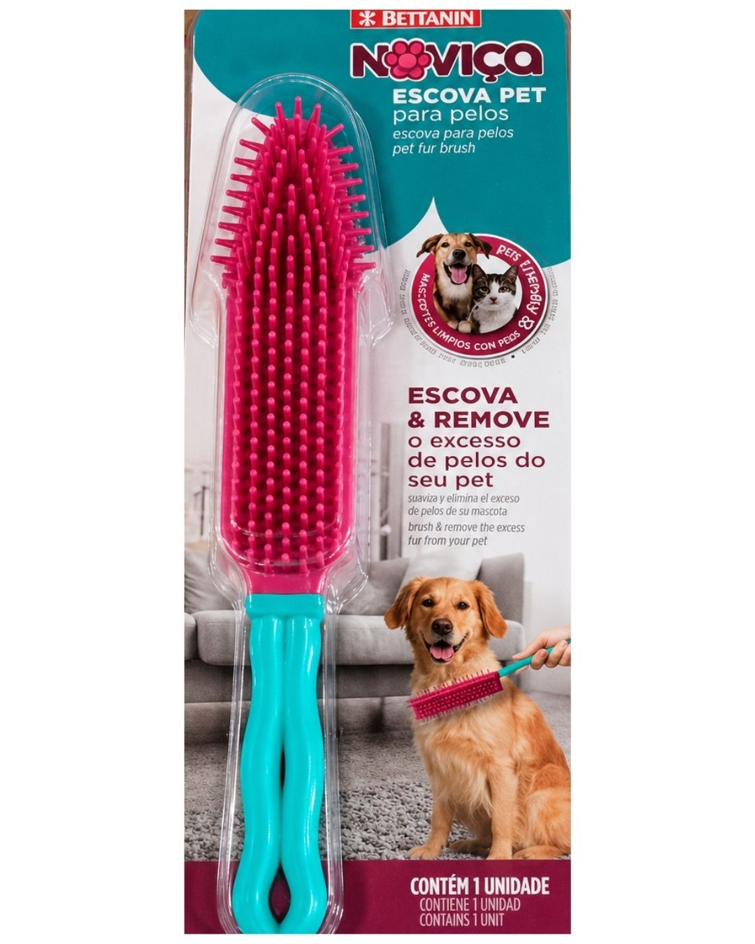 BT ESCOVA EMBORRACHADA PARA PELOS BT117