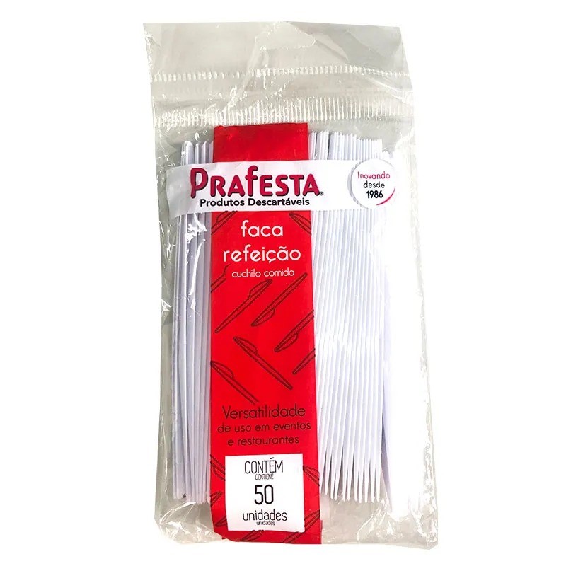 FACA DESCARTAVEL REFEICAO BRANCA 50 UN