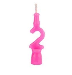 VELA ANIVERSARIO ROSA N°2 C/1 UN