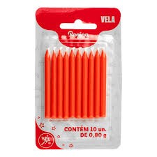 VELA PALITO LARANJA 10 UN