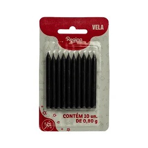 VELA PALITO PRETA 10 UN