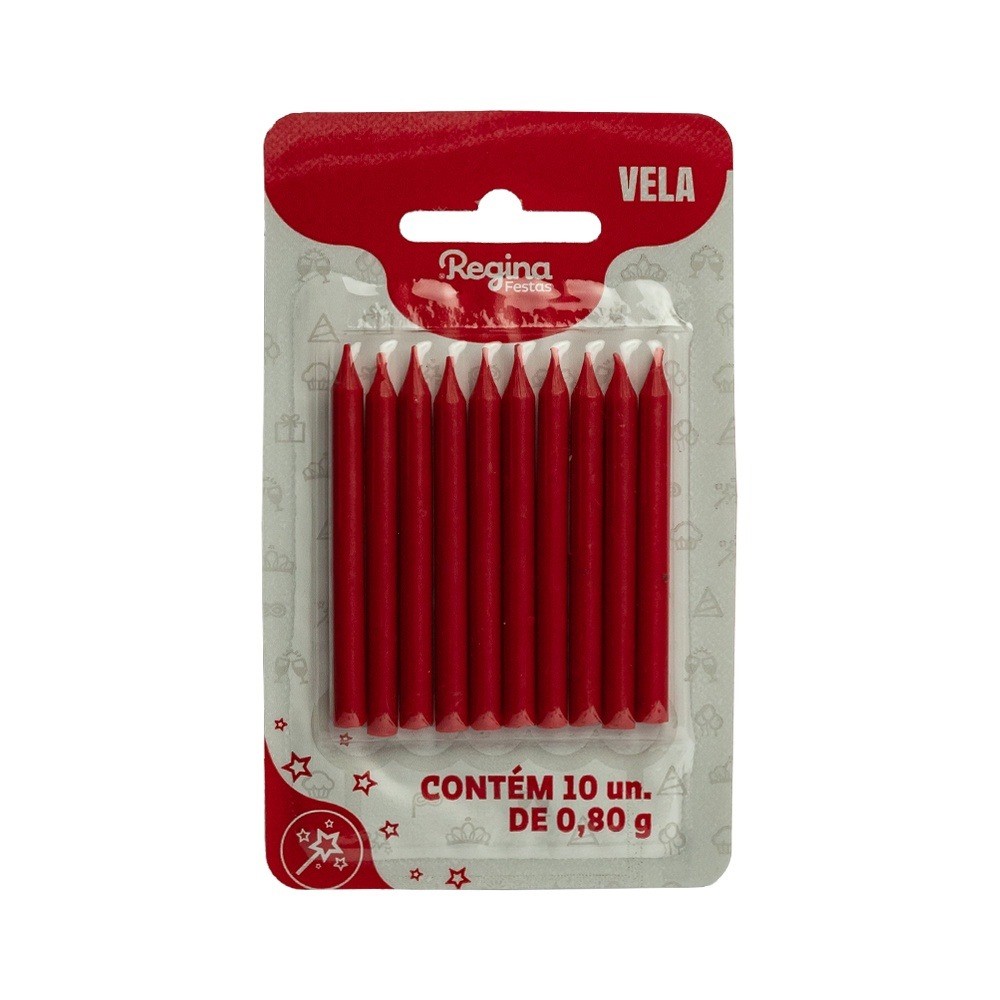 VELA PALITO VERMELHA 10 UN