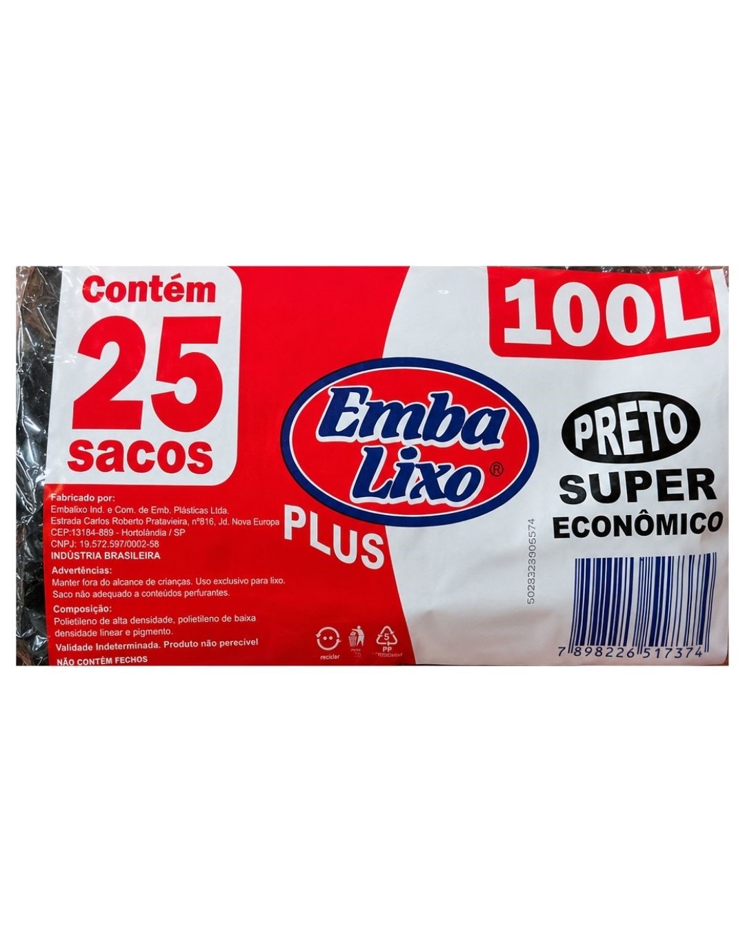 SACO LIXO EMBA LIXO 100L 25UN
