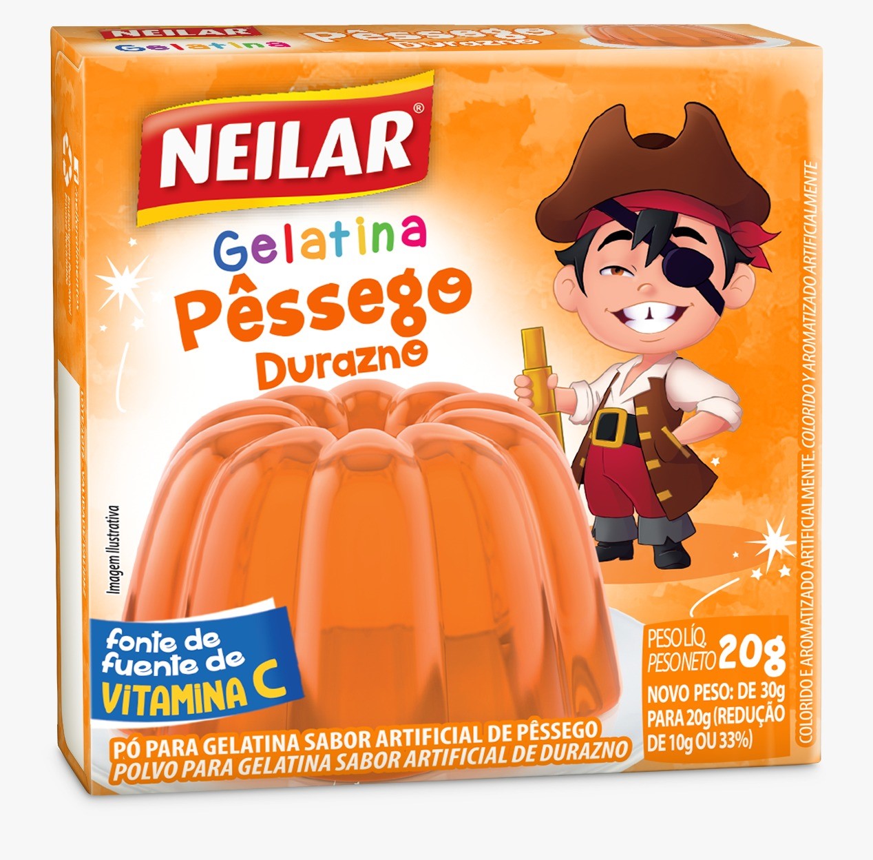 GELATINA NEILAR PESSEGO 20G