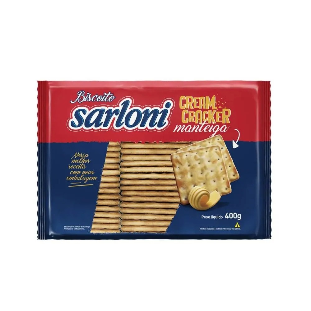 BISCOITO SARLONI 400G  C.CRACKER MANTEIG