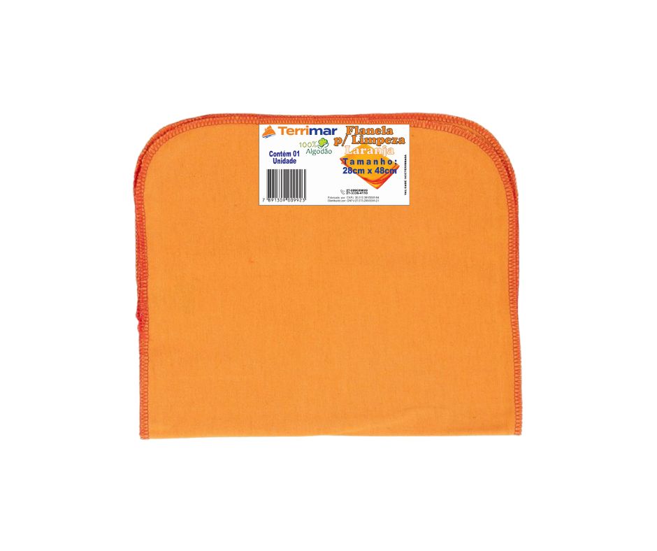 FLANELA LARANJA TERRIMAR 28CMX48CM 12UN