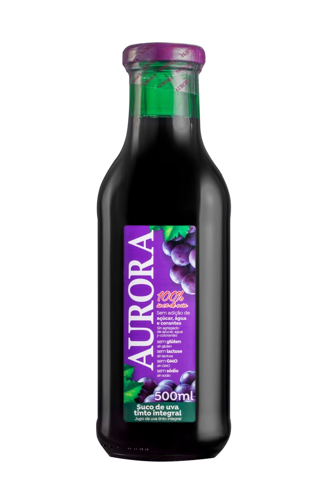 SUCO DE UVA AURORA VIDRO TTO INT 500 ML