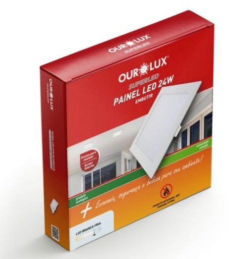 PAINEL LED ECO QUAD EMB OUROLUX 24W 6,5K