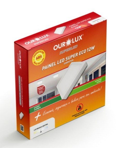 PAINEL LED ECO QUAD SOB OUROLUX 12W 6,5K
