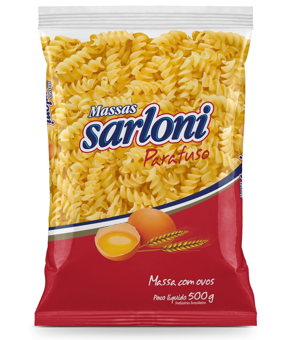 MACARRAO PARAFUSO C/OVOS 500 G SARLONI