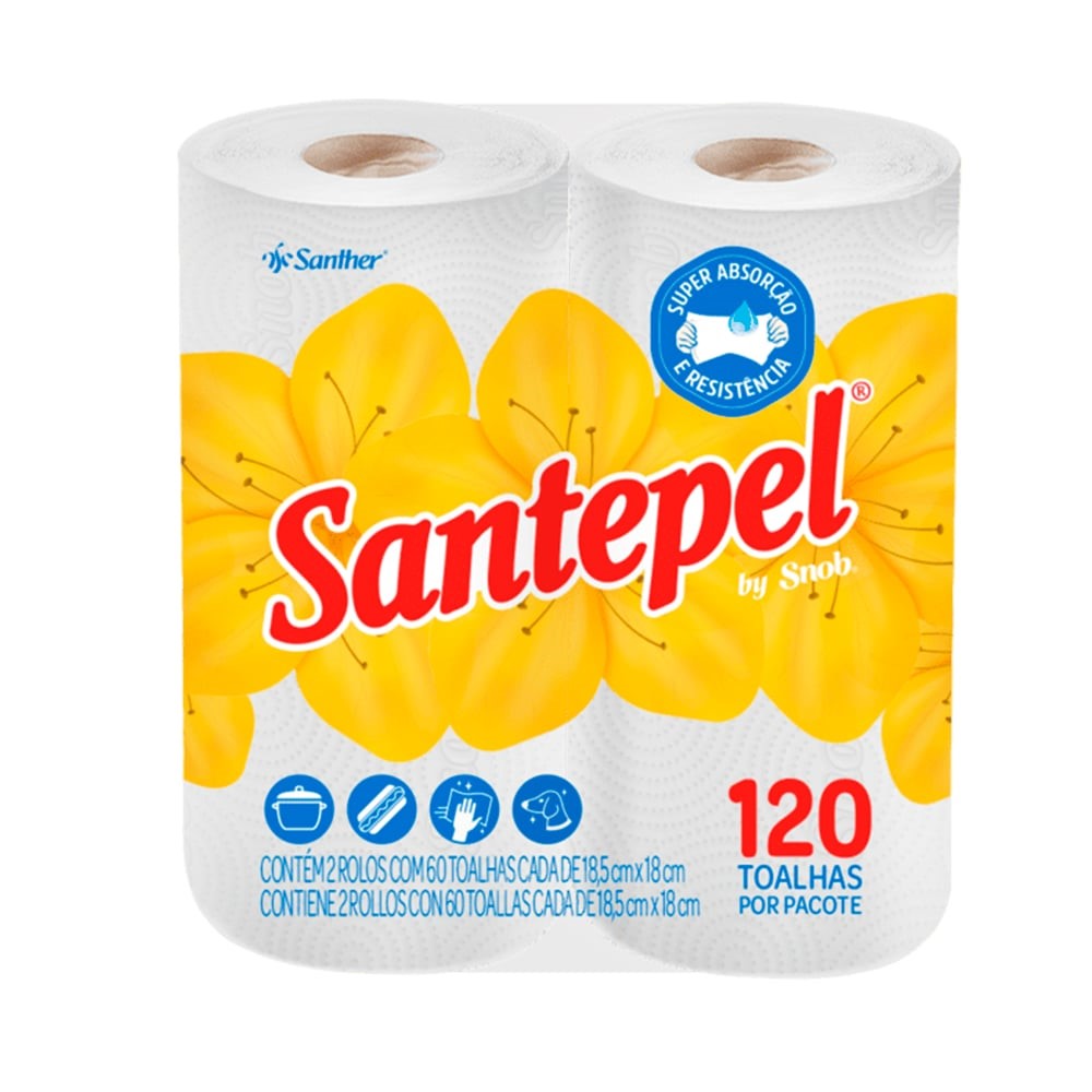 TOALHA DE PAPEL SANTEPEL BRANCA 16X2