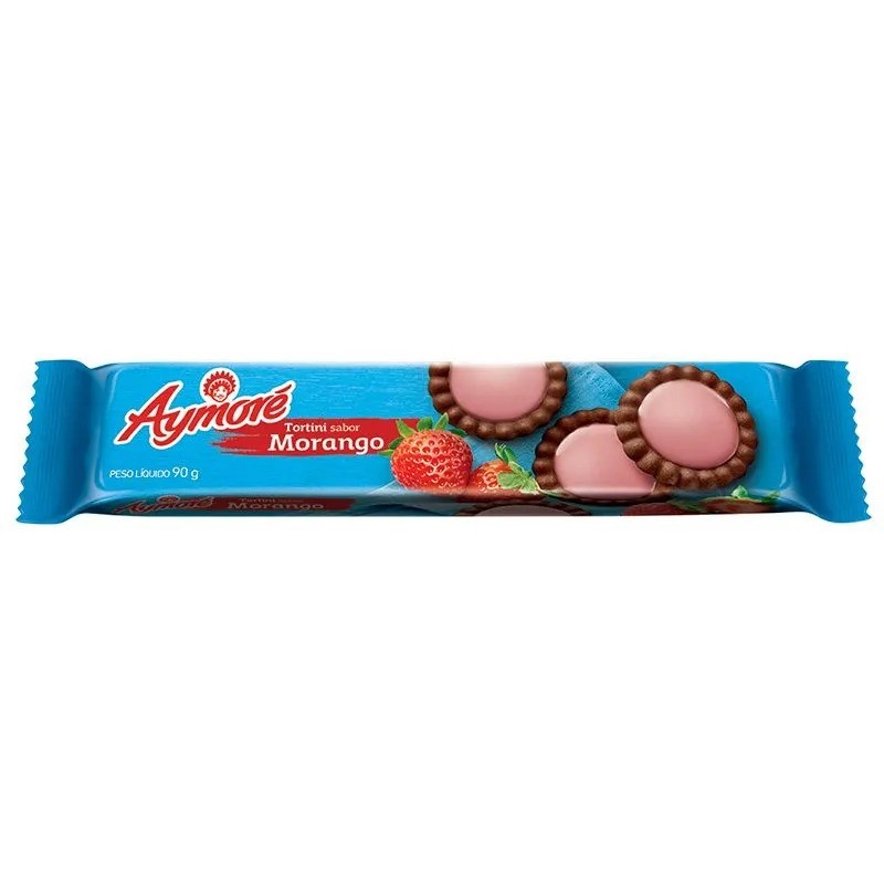 BISCOITO TORTINI AYMORE 90 G MORANGO