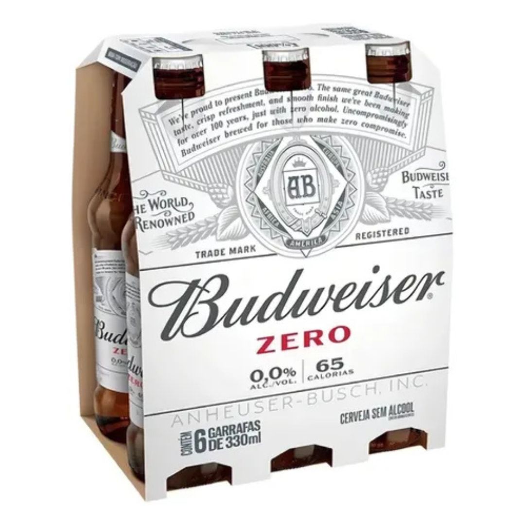 CERVEJA BUDWEISER GARRAFA 330ML ZERO