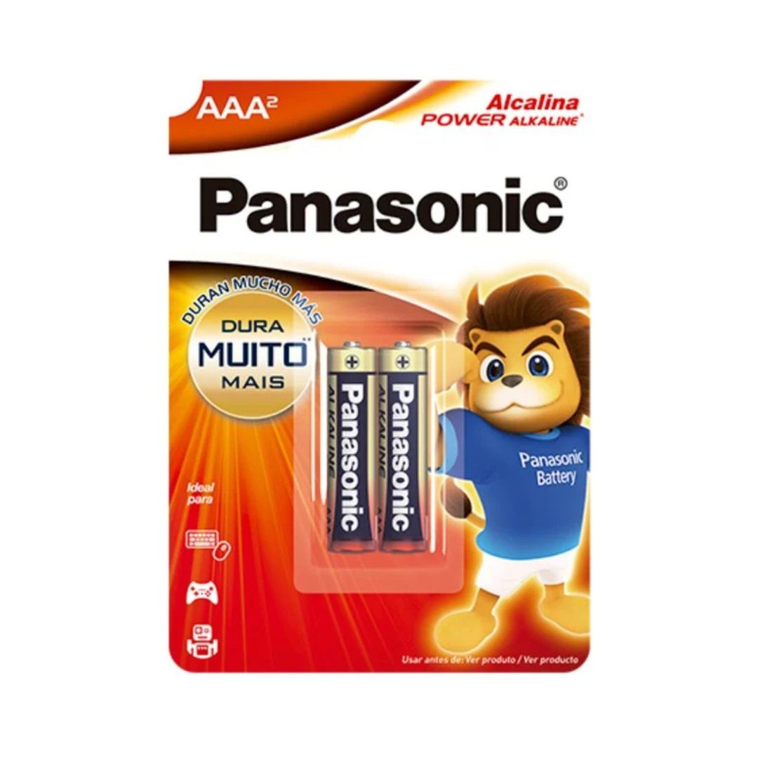 PILHA PANASONIC AAA ALCALINA 2UN