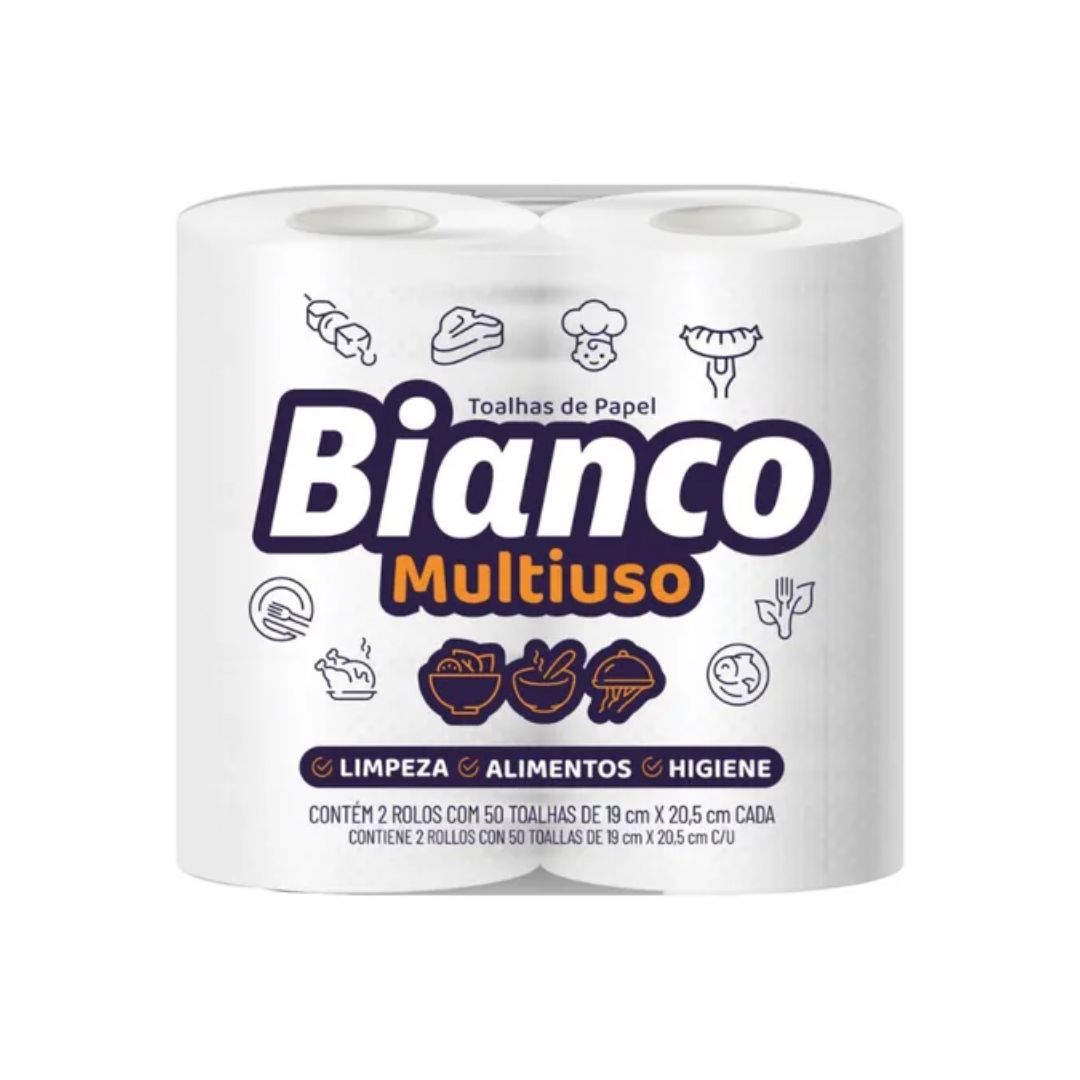 TOALHA DE PAPEL BIANCO 12X2 100 FLS