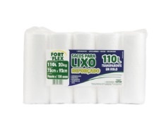 SACO DE LIXO TRANSP FORT FLEX 110L 100UN