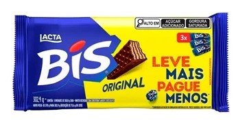 CHOCO BIS LACTA AO LEITE 100,8G PROM C/3