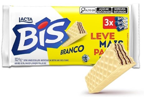 CHOCO BIS LACTA BRANCO 100,8G PROM C/3