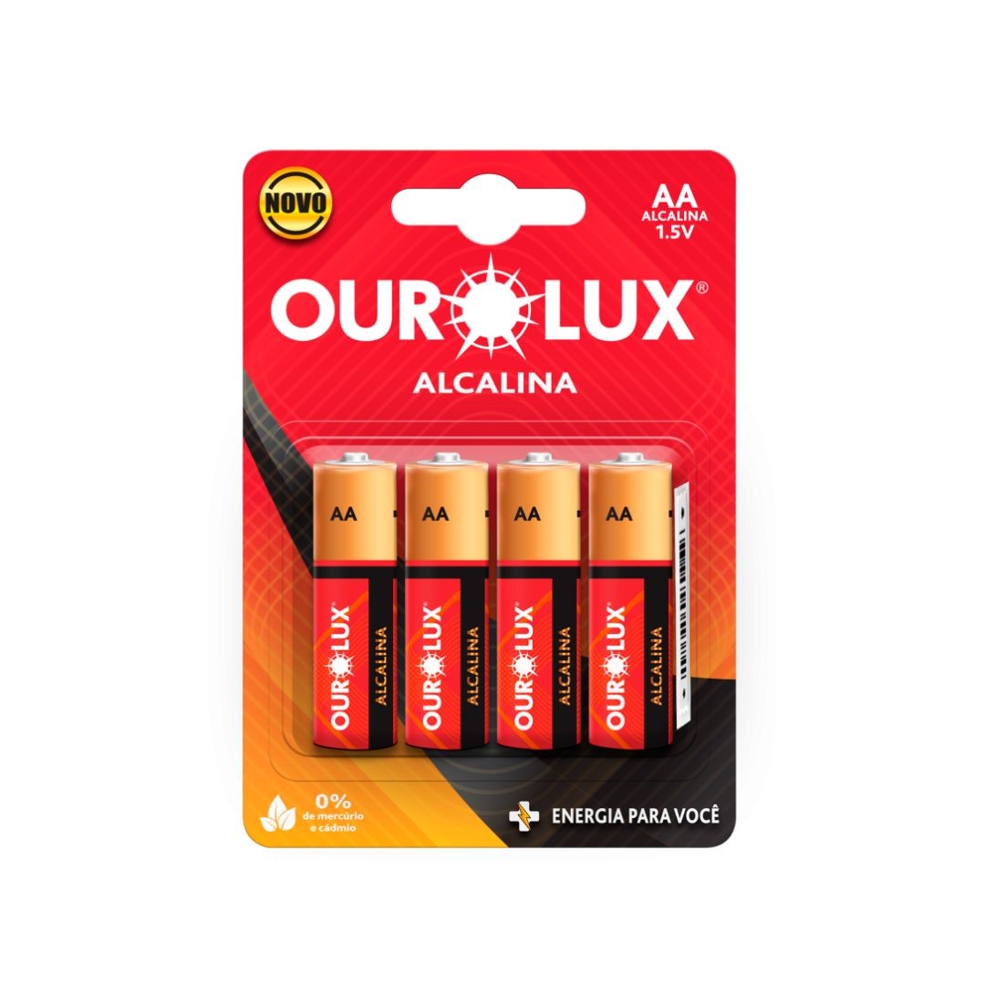 PILHA ALCALINA AA 10X4UN OUROLUX