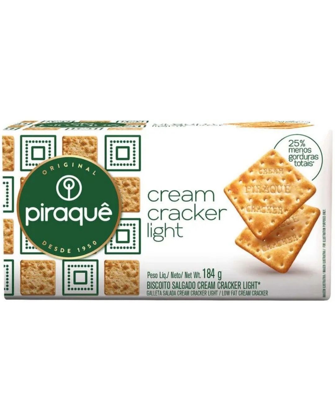 BISCOITO PIRAQUE 184G CRACK LGHT
