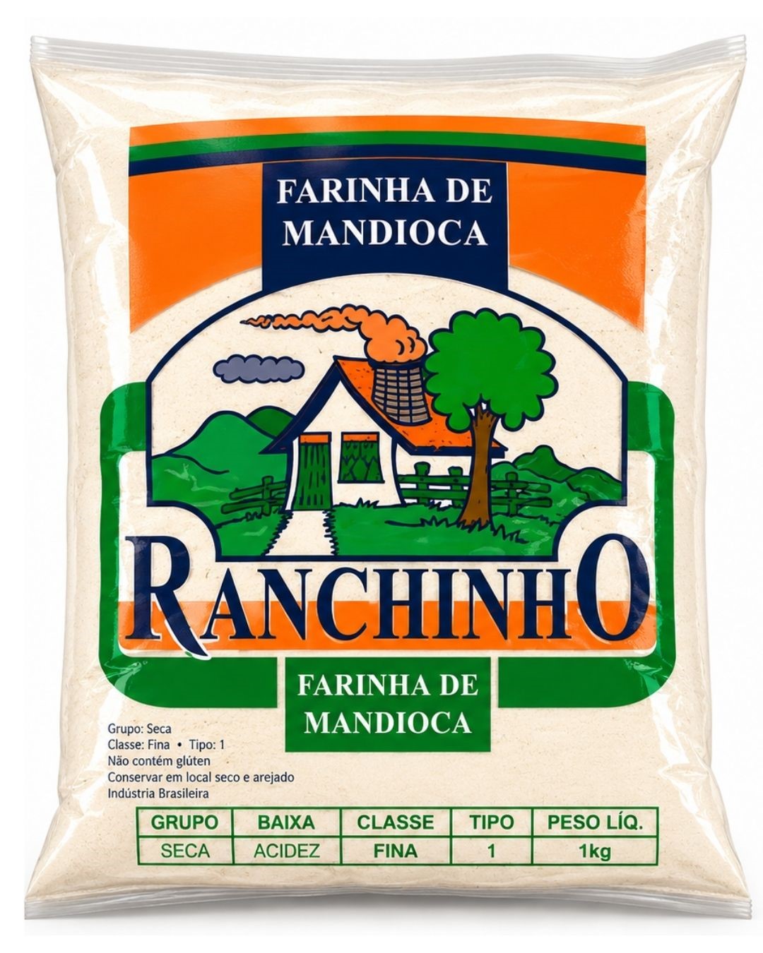 FARINHA DE MANDIOCA BRANCA 1KG RANCHINHO