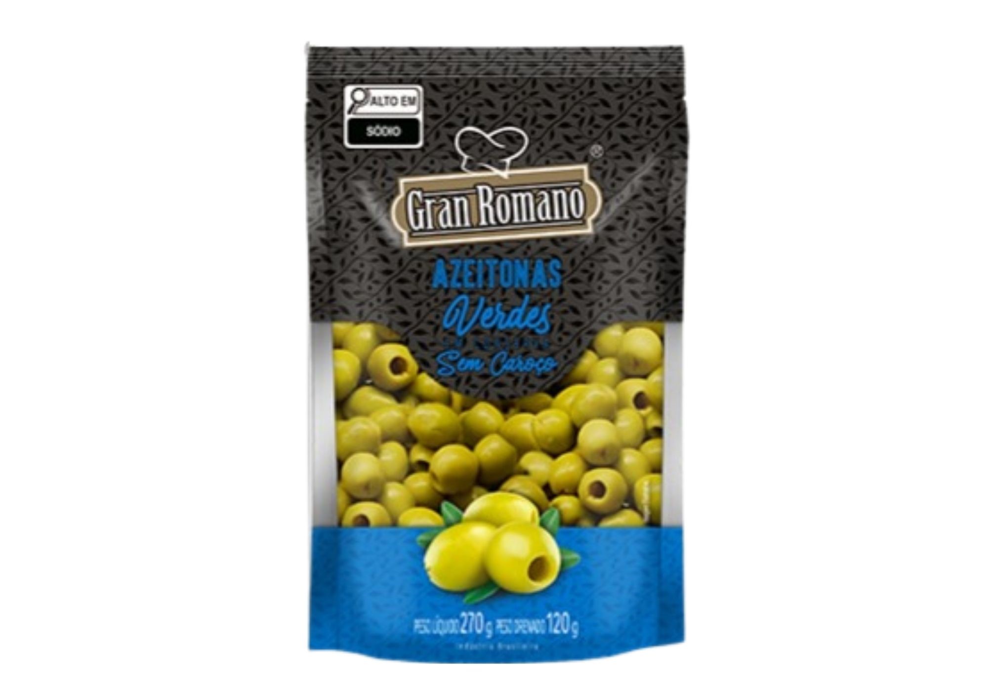 AZEITONA VERD S/CARO GRAN ROMANO 120G