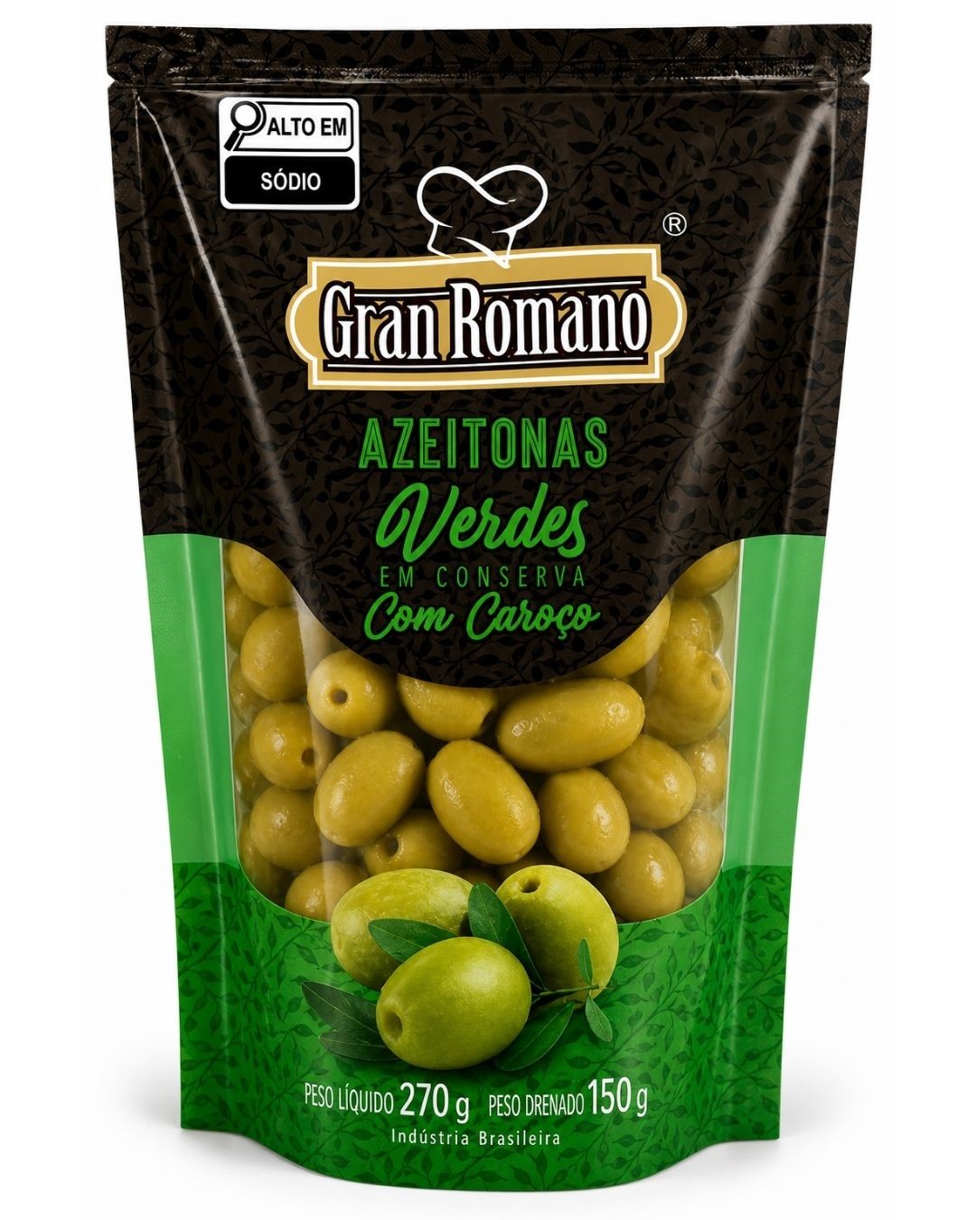 AZEITONA VERD C/CARO GRAN ROMANO 150G