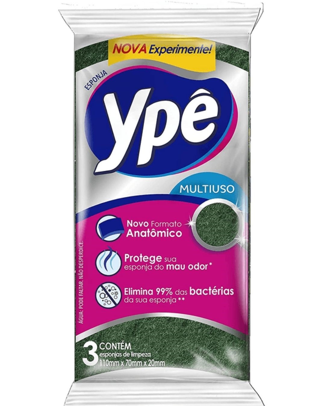 YPE ESPONJA SINT VERDE E AMARELA 3X10UN