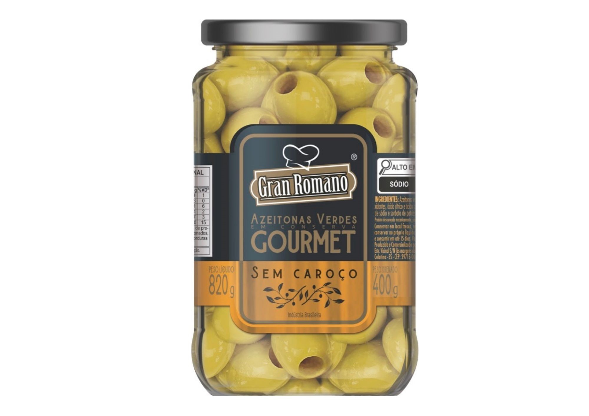AZEITONA VERD S/CARO GRAN ROMANO 400G VD