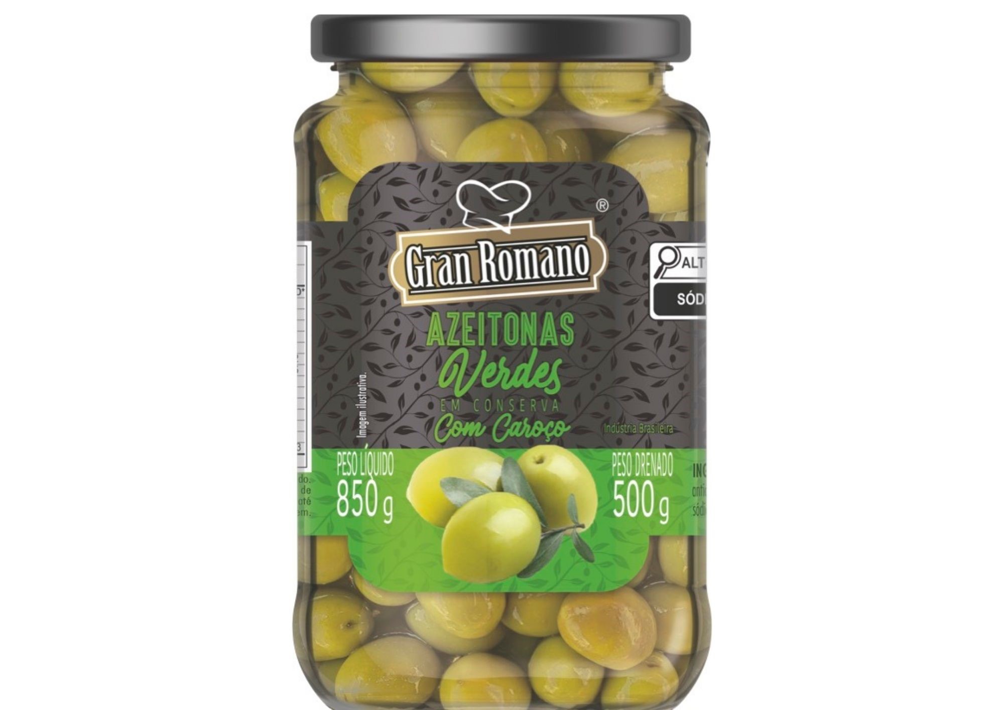 AZEITONA VERD C/CARO GRAN ROMANO 500G VD