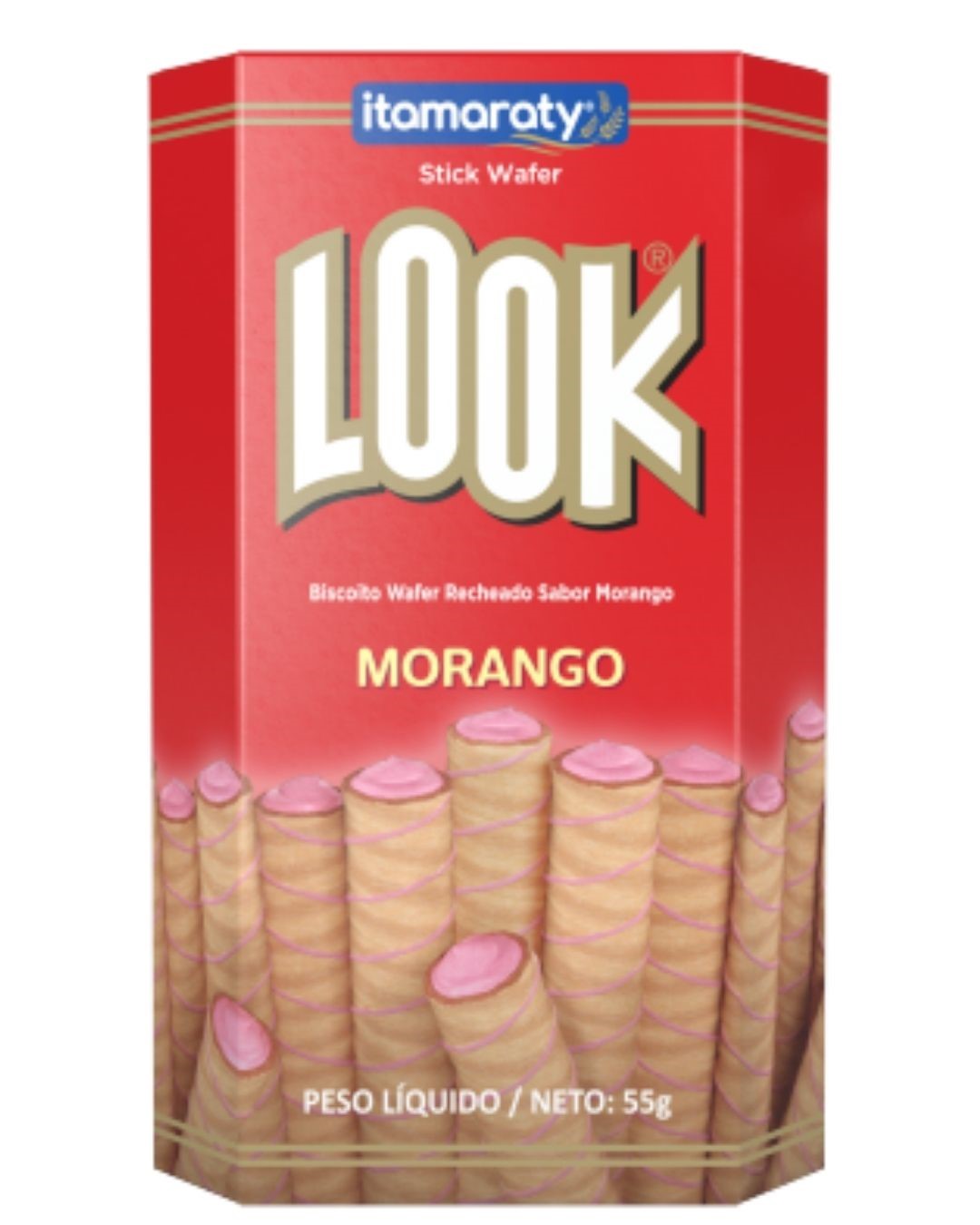 BISCOITO STICK LOOK 55G MORANGO