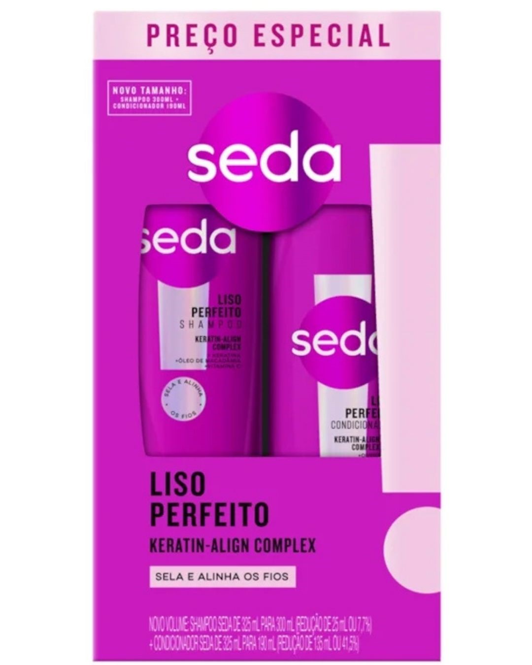 KIT SH+COND SEDA 300+190ML LISO PERFEITO