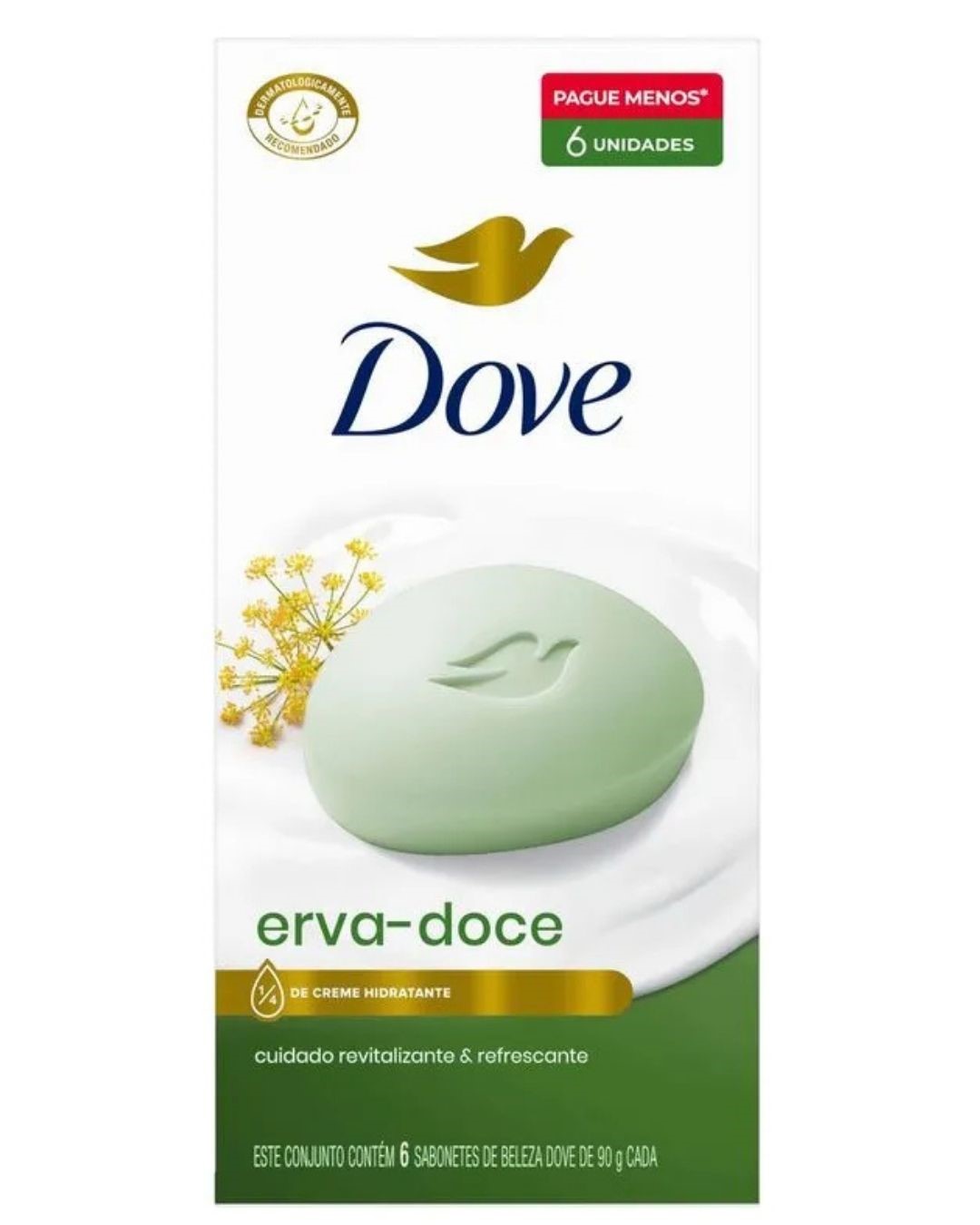 SABONETE DOVE C/06UN 90G ERVA DOCE