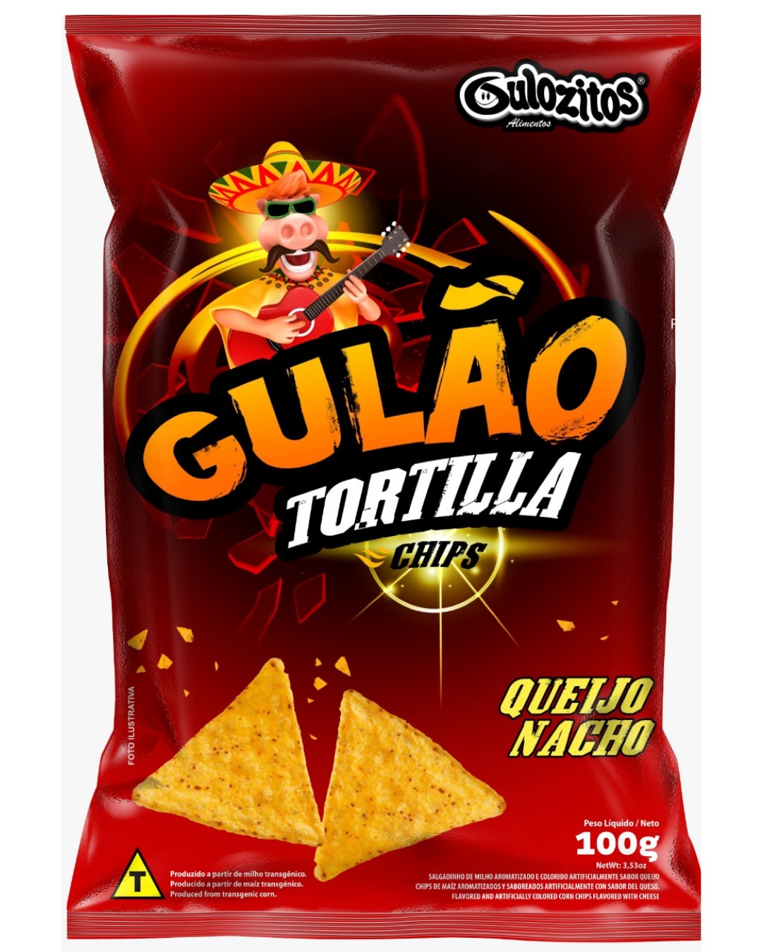 CHIPS GULAO TORTILLA 100 G QUEIJO NACHO