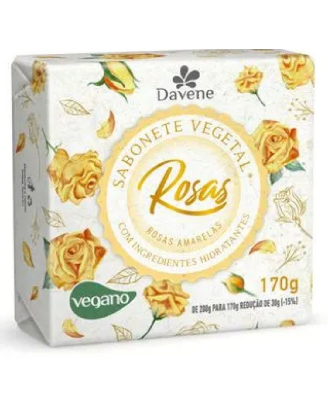 SABONETE VEG ROSAS DAVENE 170G AMARELO