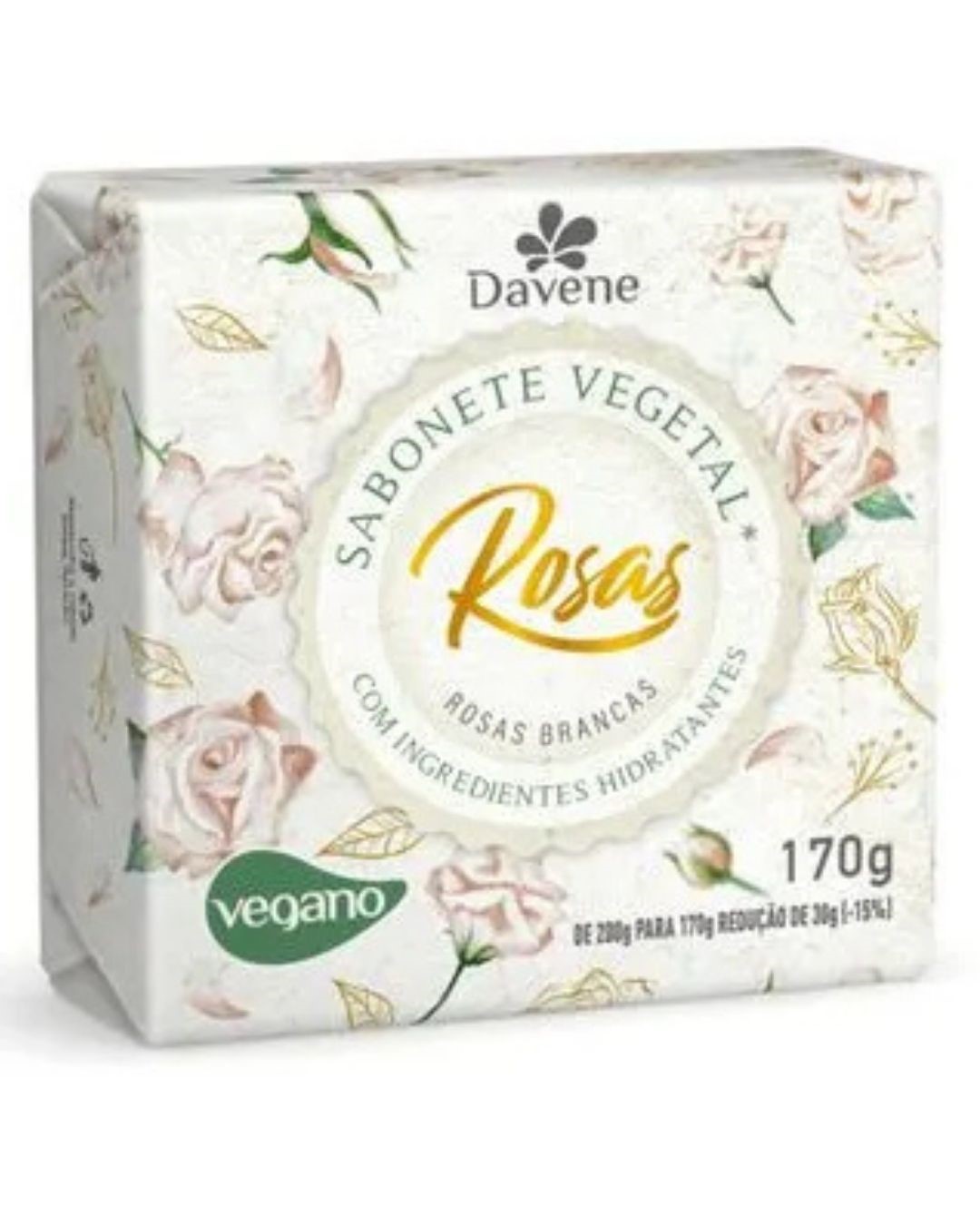 SABONETE VEG ROSAS DAVENE 170G BRANCAS
