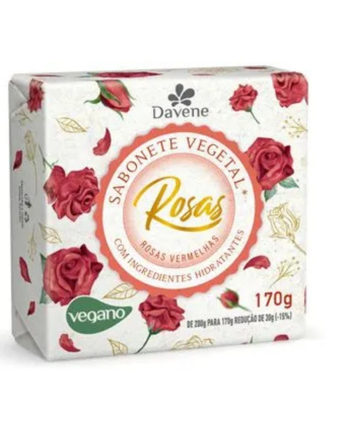 SABONETE VEG ROSAS DAVENE 170G VERMELHA