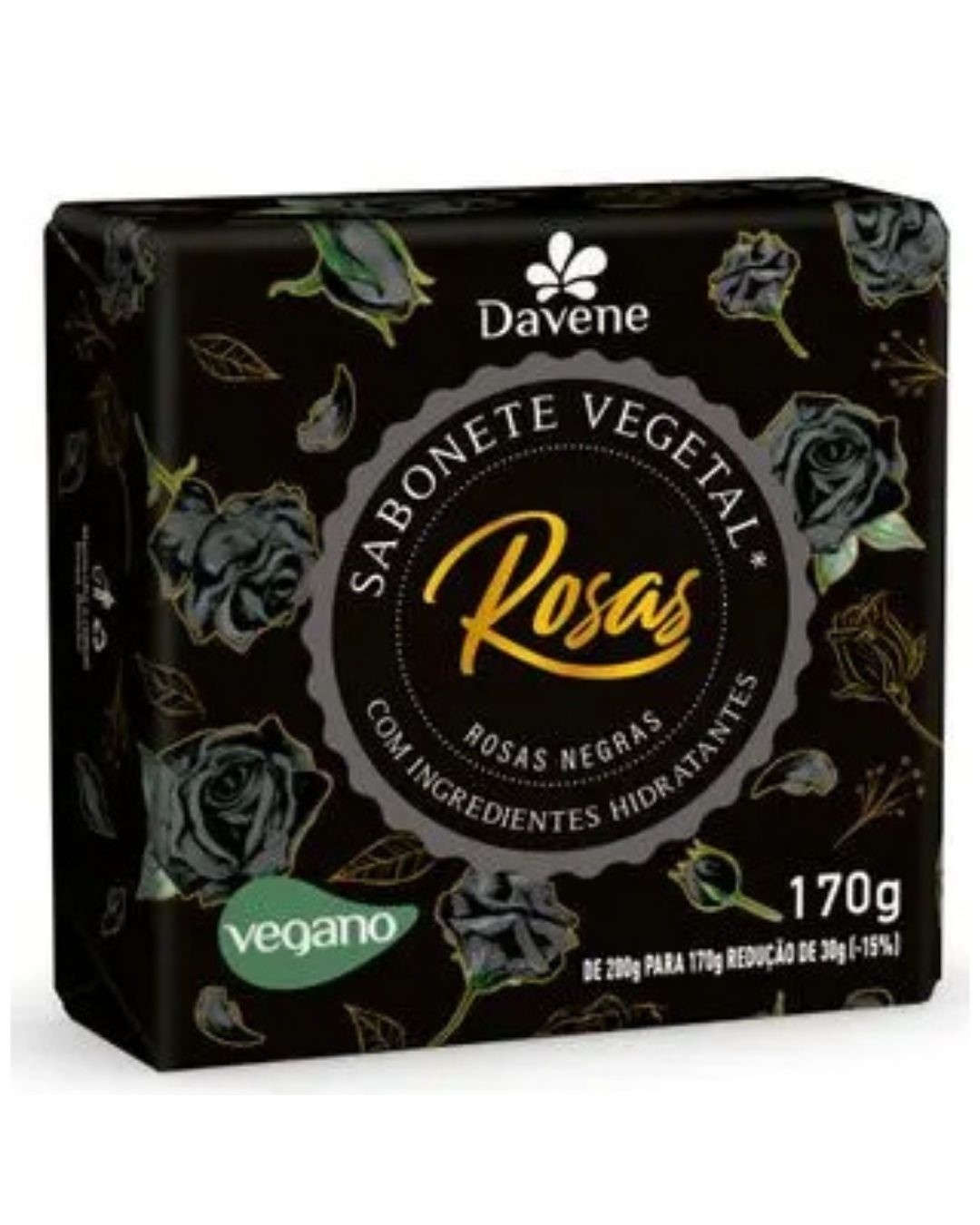 SABONETE VEG ROSAS DAVENE 170G NEGRAS