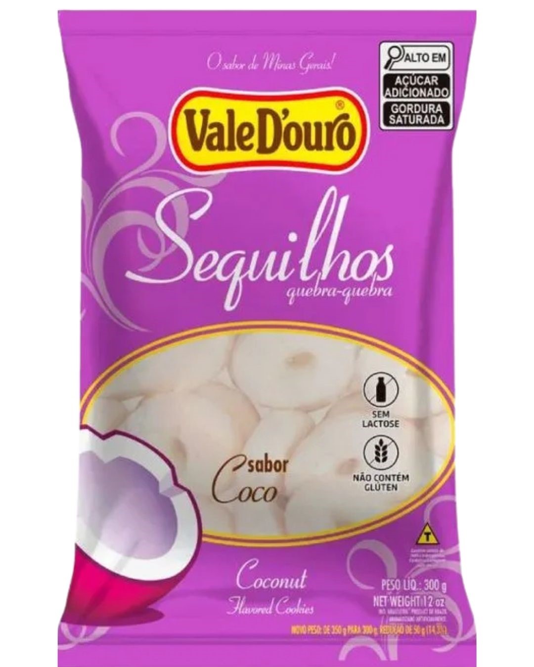 SEQUILHO VALE D'OURO 300G COCO
