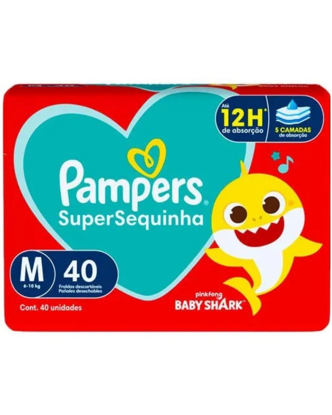 FRALDA DESC.PAMPERS SUP. SEQUINHA M 40UN