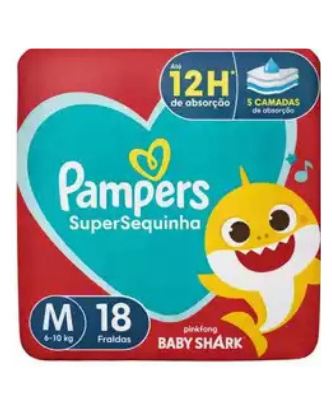 FRALDA PAMPERS SUP. SEQUINHA M 18UN