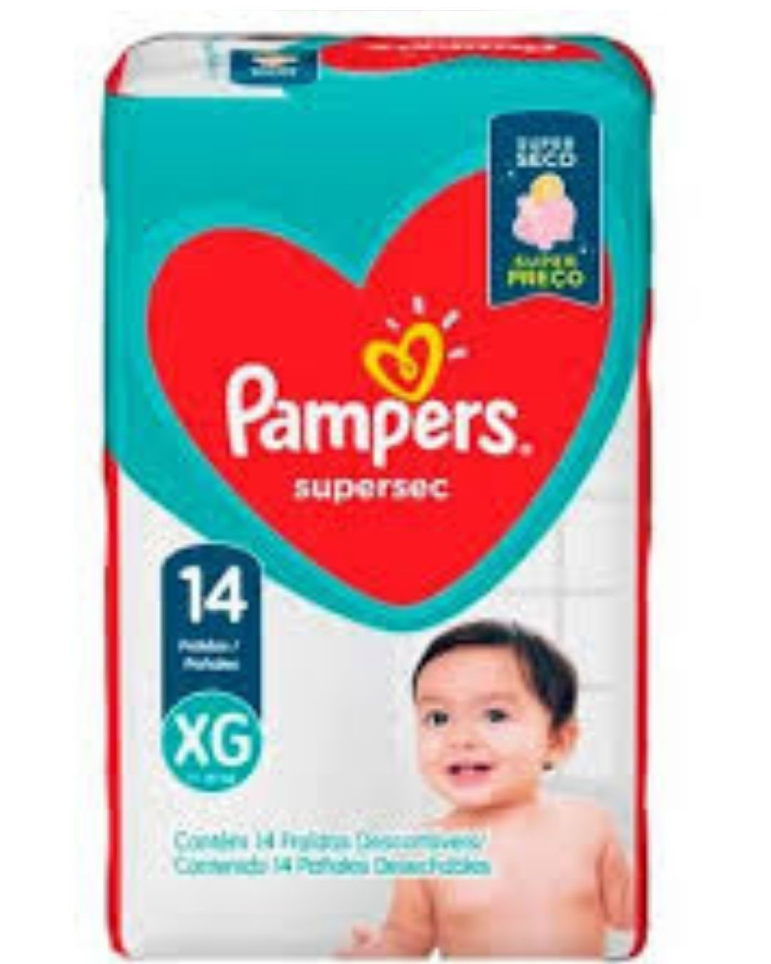 FRALDA PAMPERS SUP. SEQUINHA XG 14UN