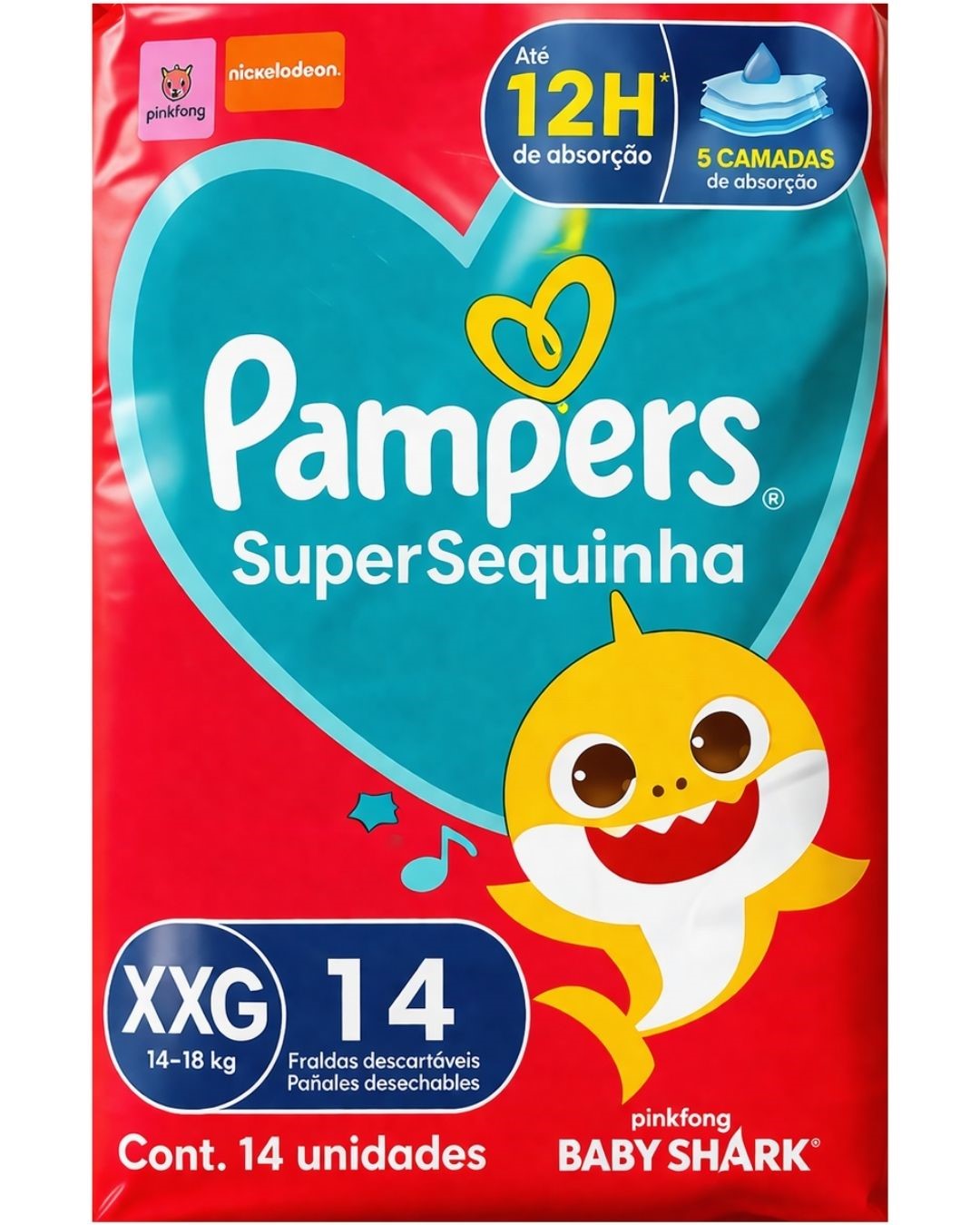 FRALDA PAMPERS SUP. SEQUINHA XXG 14UN