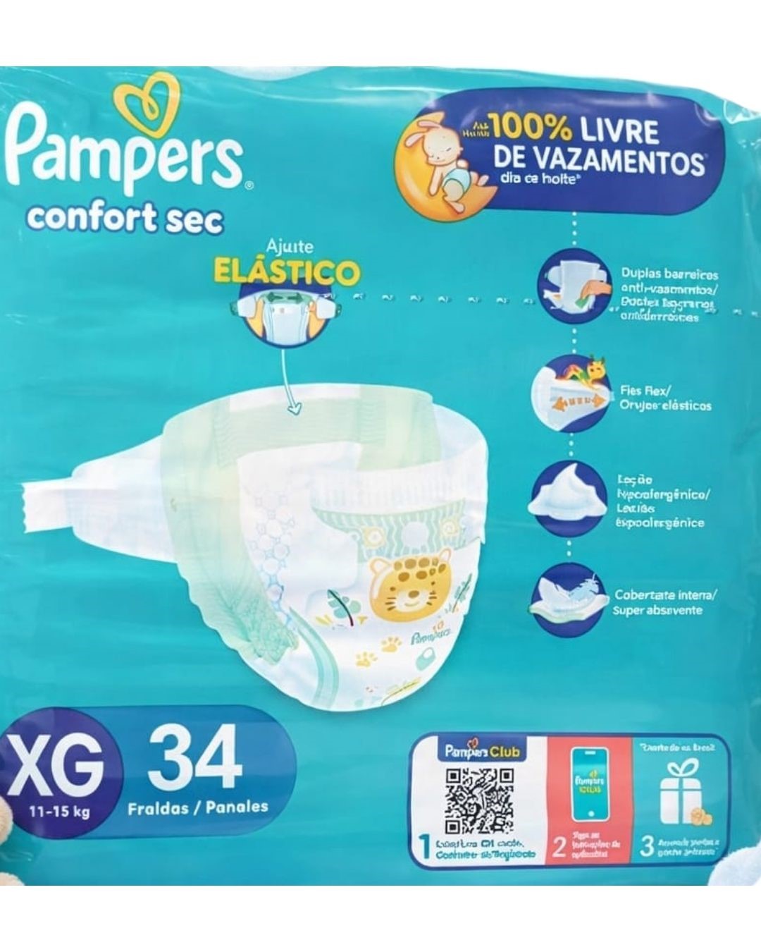 FRALDA PAMPERS CONFORTSEC XG 34UN