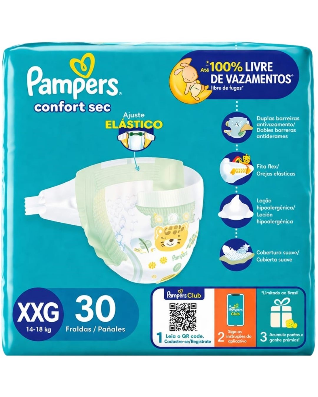 FRALDA PAMPERS CONFORTSEC XXG 30UN