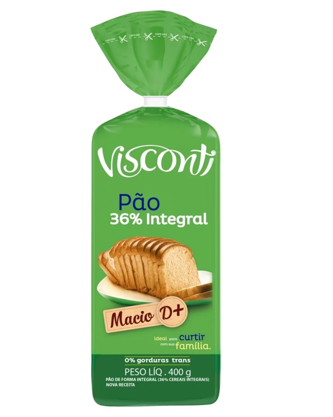 BA PAO DE FORMA INTEGRAL VISCONTI 400G