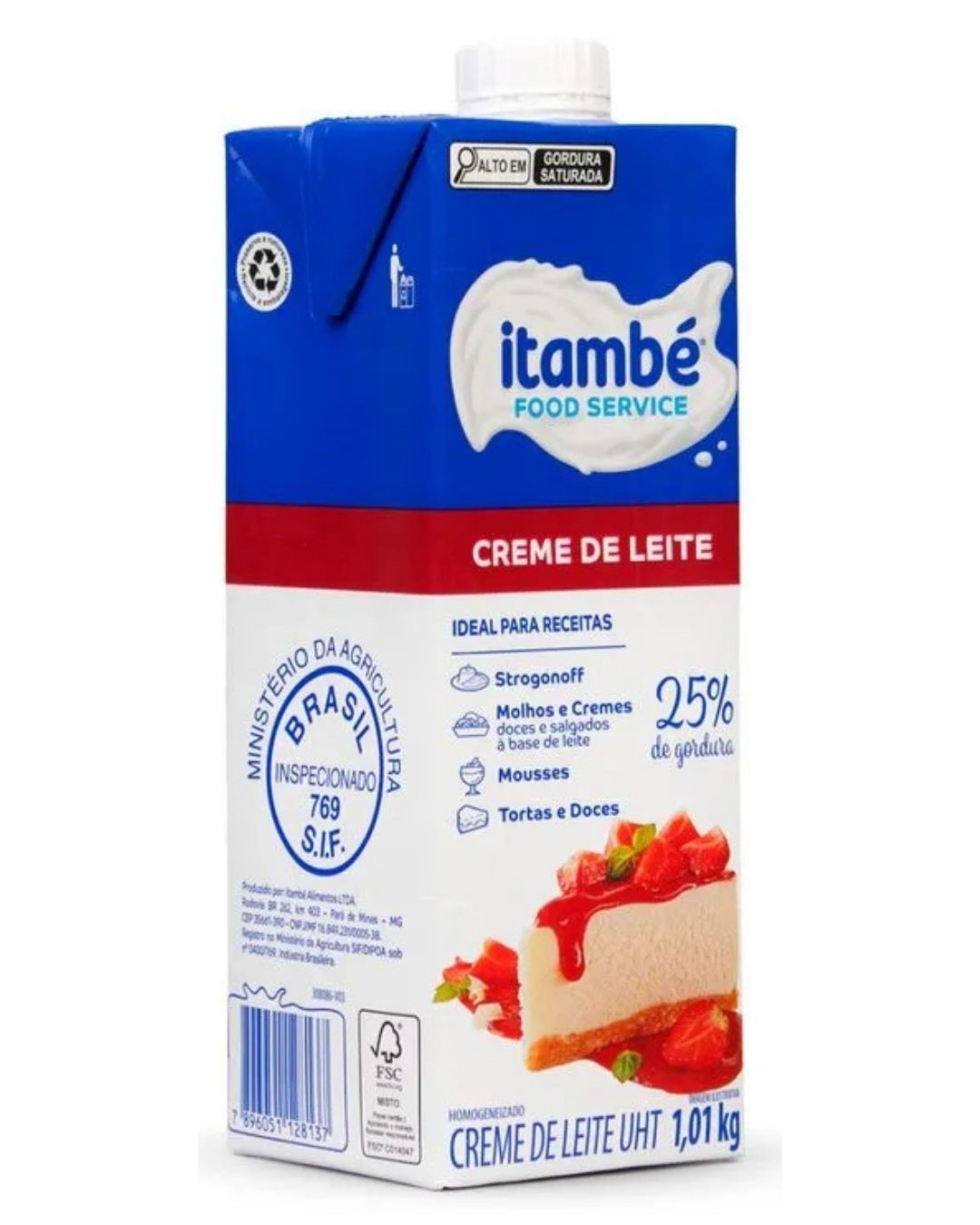 CREME DE LEITE CART 1,01KG ITAMBE 25%