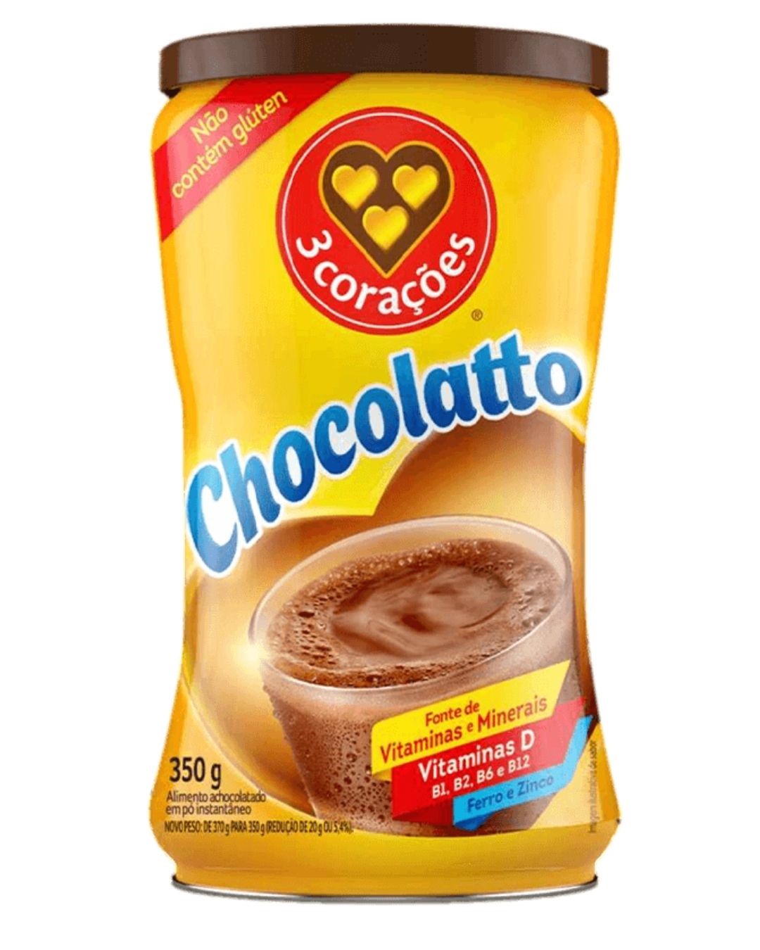 ACHOCOLATADO PO 3 CORACOES LATA 350G