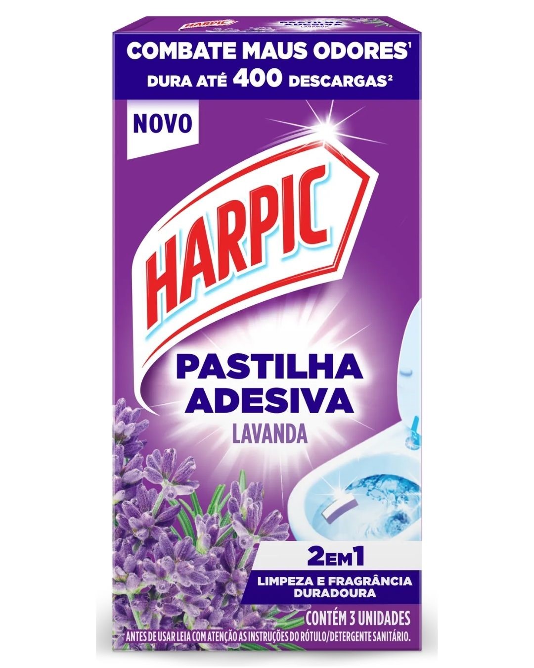 PASTILHA ADESIVA HARPIC 27G LAVAND C/3UN